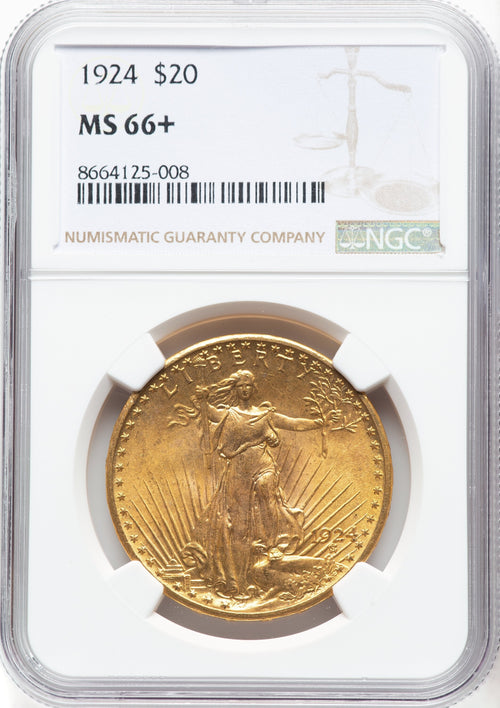 1924 $20 Saint Saint-Gaudens Double Eagle NGC MS66+