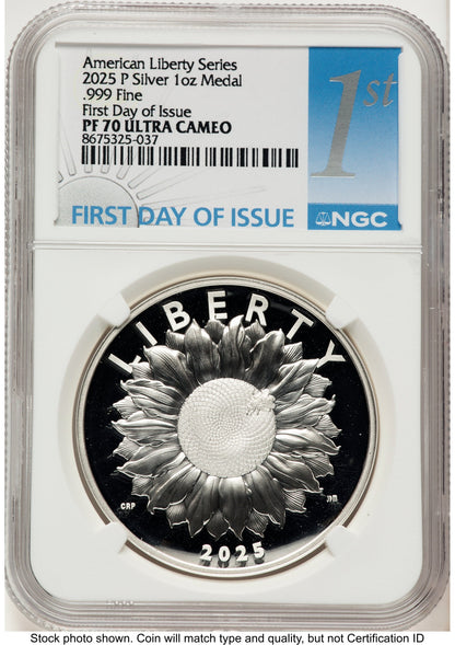 2025-P Silver American Liberty High Relief Medal FDI 1ST Medals and Tokens NGC MS70