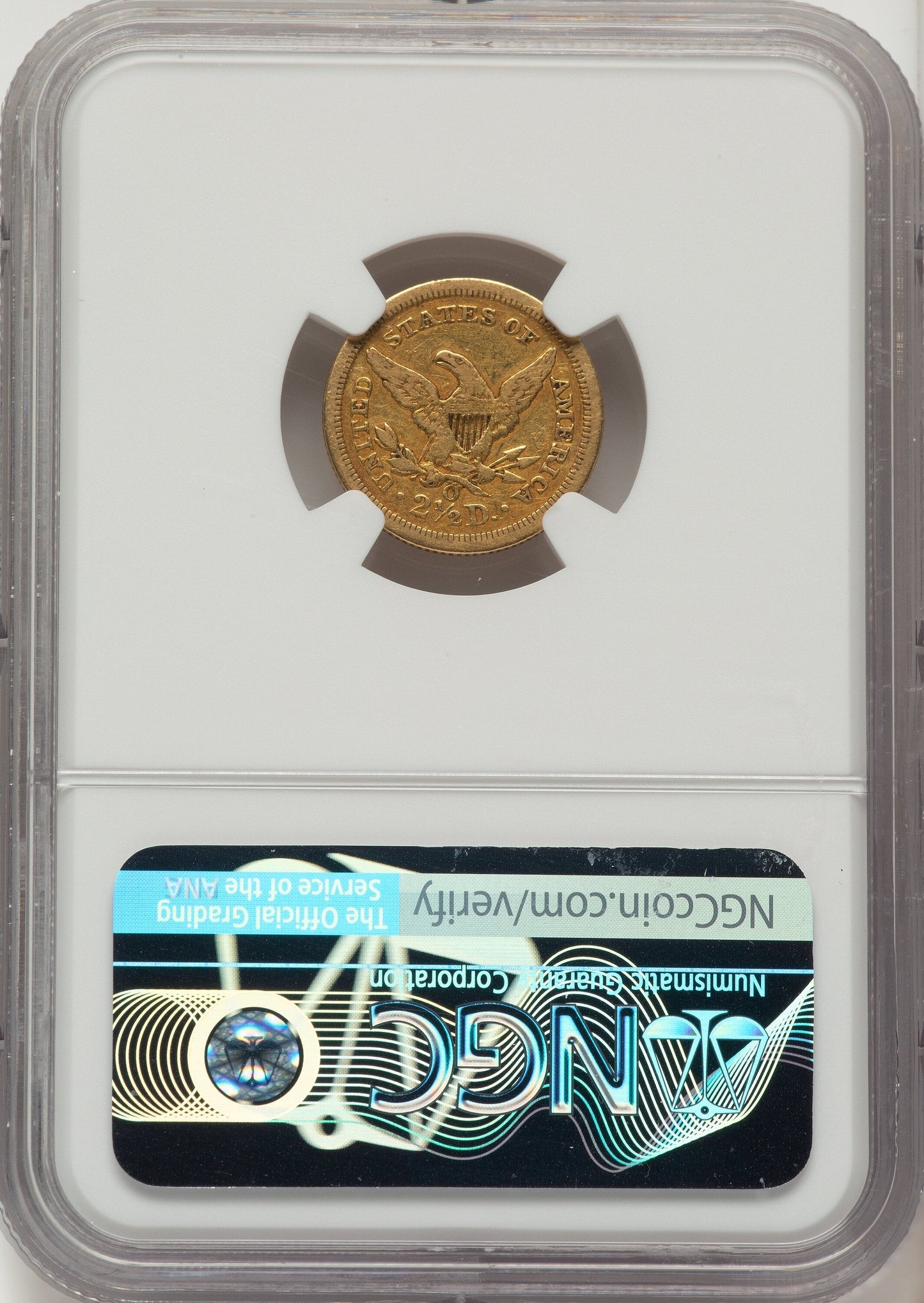1843-O $2.50 Small Date Crosslet 4 Liberty Quarter Eagle NGC XF40