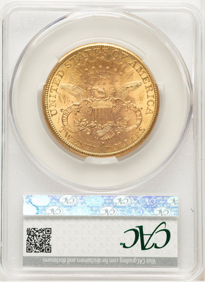 1890-S $20 Liberty Double Eagle CACG MS62