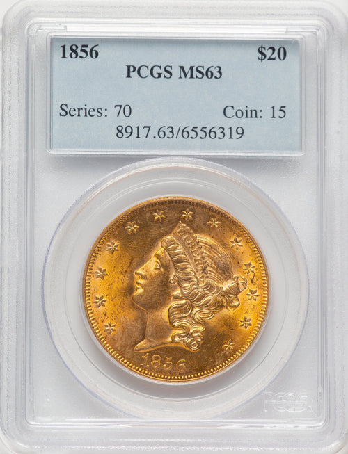 1856 $20 Liberty Double Eagle PCGS MS63