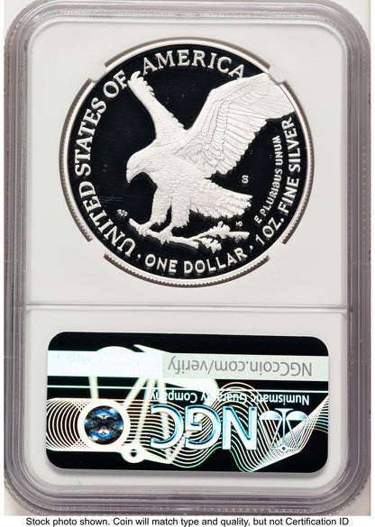 2025-S Proof Silver Eagle Privy U.S. Navy 250th Anniversary 1 oz AR Jeff Garrett Red Book NGC PF70