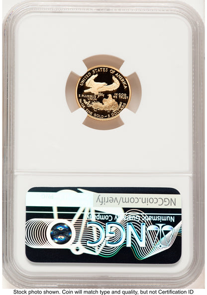 2005-W Proof Gold Eagle 1/10 oz Brown Label NGC PF70