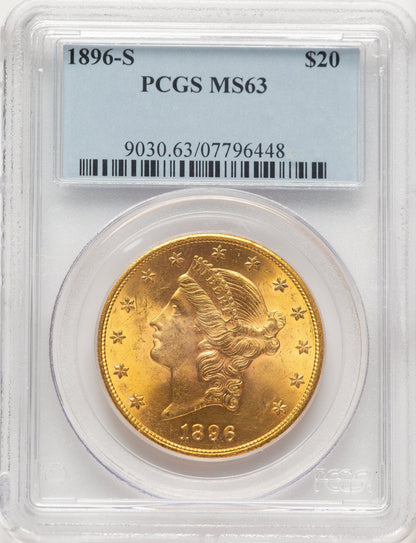 1896-S $20 Liberty Double Eagle PCGS MS63