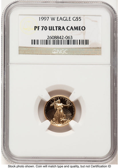 1997-W Proof Gold Eagle 1/10 oz Brown Label NGC PF70 (522240179)
