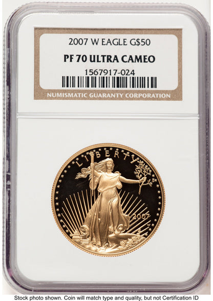 2007-W Proof Gold Eagle 1 oz Brown Label NGC PF70 (522240216)