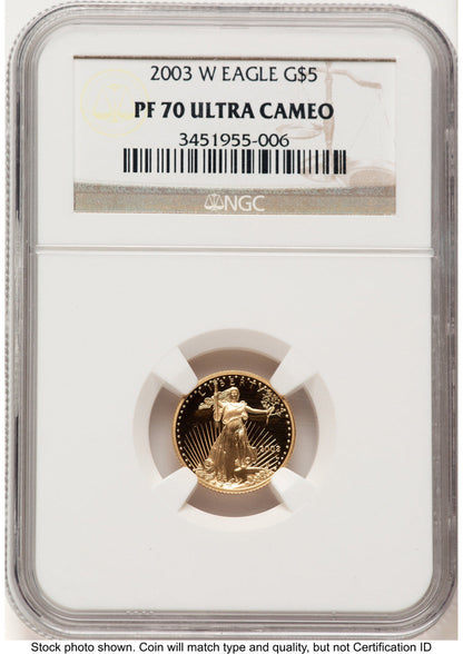 2003-W Proof Gold Eagle 1/10 oz Brown Label NGC PF70 (522240247)