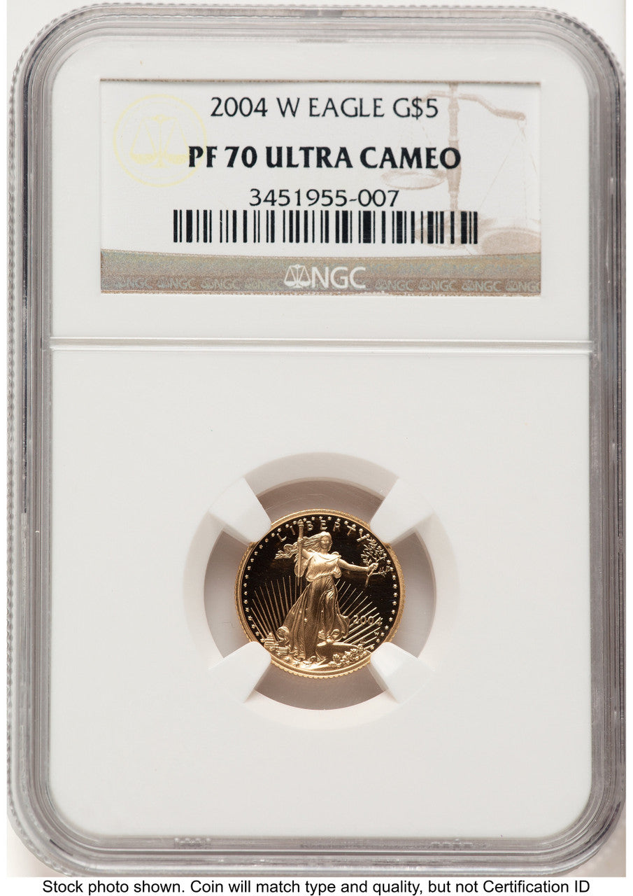 2004-W Proof Gold Eagle 1/10 oz Brown Label NGC PF70 (522240249)