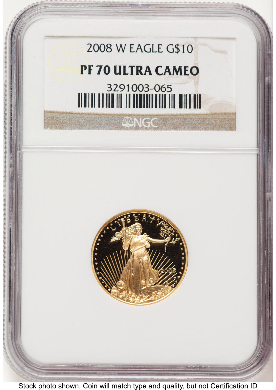 2008-W Proof Gold Eagle 1/4 oz Brown Label NGC PF70 (522240328)