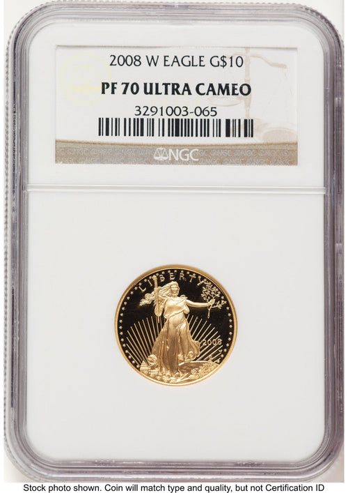 2008-W Proof Gold Eagle 1/4 oz Brown Label NGC PF70 (522240328)