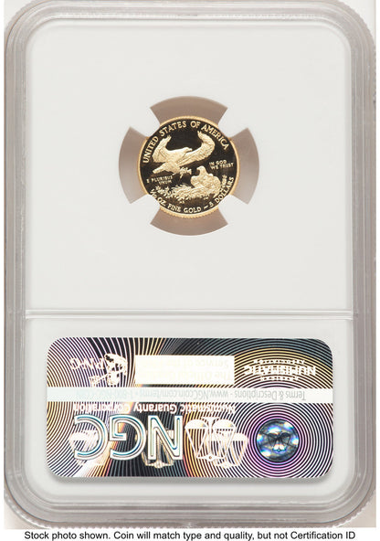 2015-W Proof Gold Eagle 1/10 oz ER Blue NGC PF70