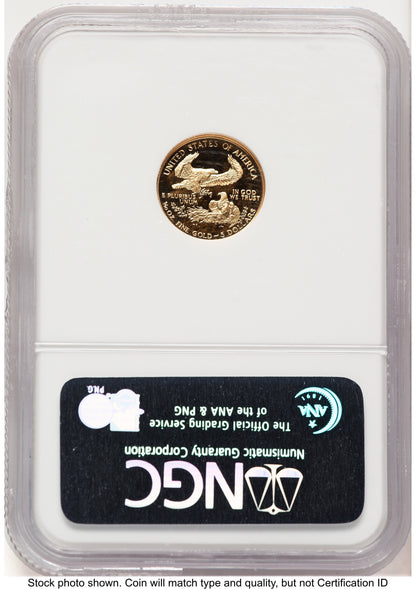 1992-P Proof Gold Eagle 1/10 oz Brown Label NGC PF70