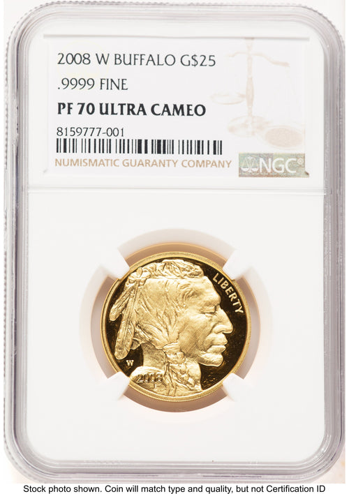 2008-W Proof Gold Buffalo 1/2 oz Brown Label NGC PF70