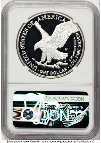 2025-W Proof Silver Eagle Privy U.S. Army 250th Anniversary 1 oz FDI Mike Castle NGC PF70