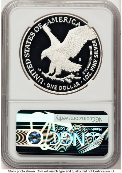 2025-S Proof Silver Eagle Privy U.S. Navy 250th Anniversary 1 oz ER Blue NGC PF70
