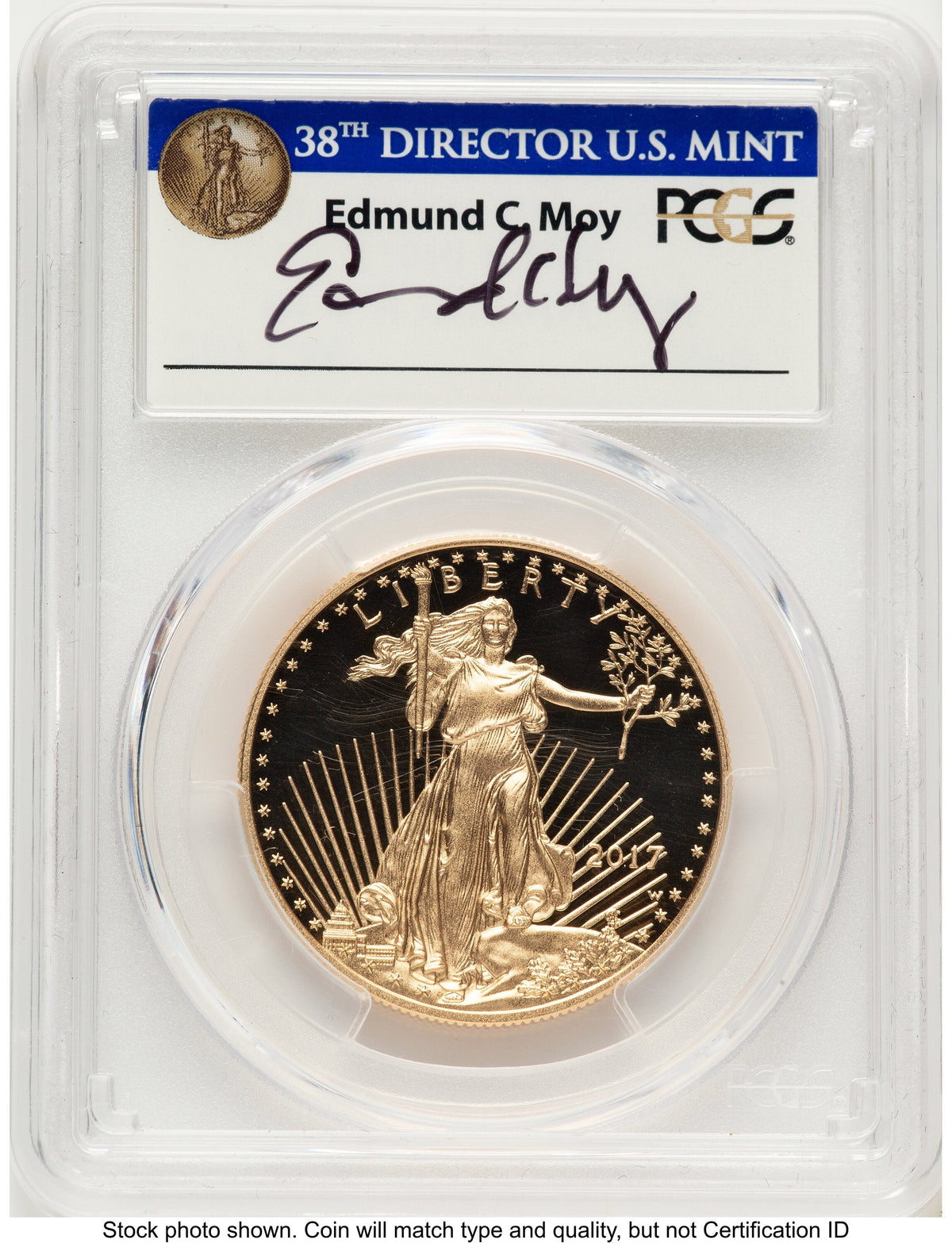2017-W Proof Gold Eagle 1 oz FDI Philadelphia PCGS PR70 Ed Moy