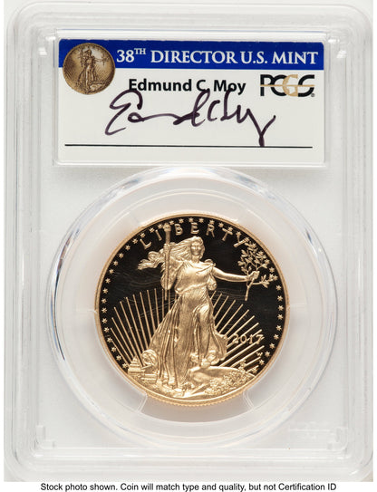2017-W Proof Gold Eagle 1 oz FDI Philadelphia PCGS PR70 Ed Moy