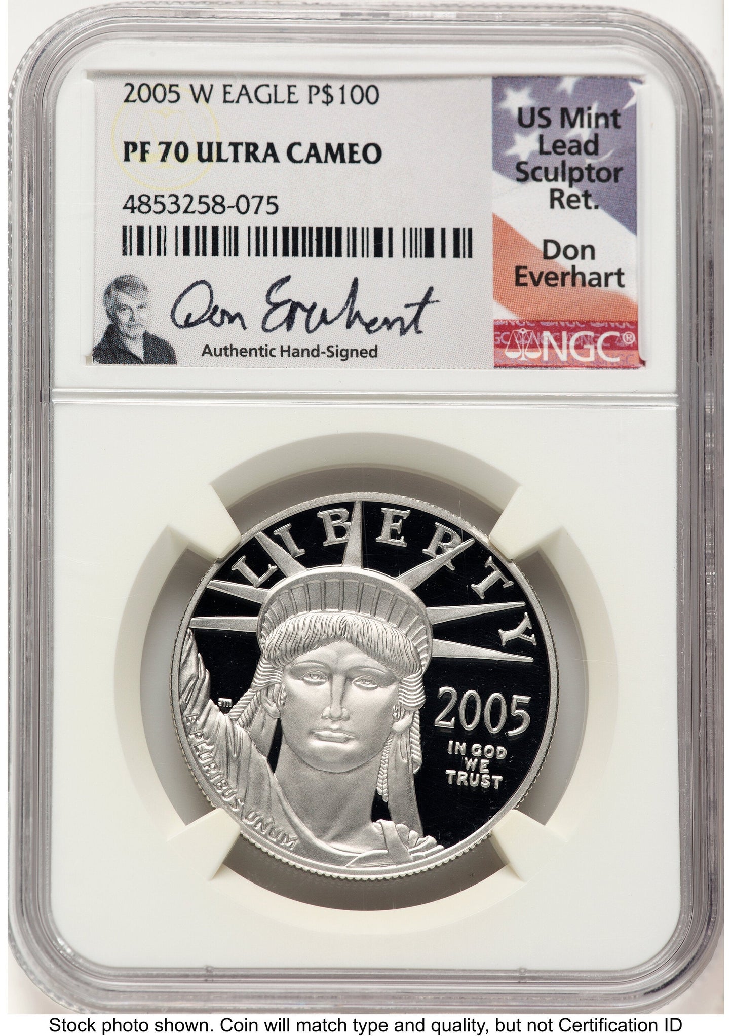2005-W Proof Platinum Eagle 1 oz Don Everhart NGC PF70