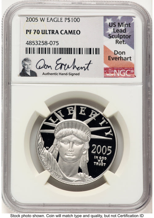2005-W Proof Platinum Eagle 1 oz Don Everhart NGC PF70