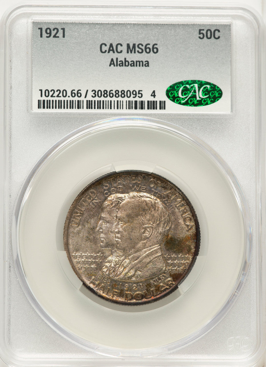 1921 50C Alabama Commemorative Silver CACG MS66