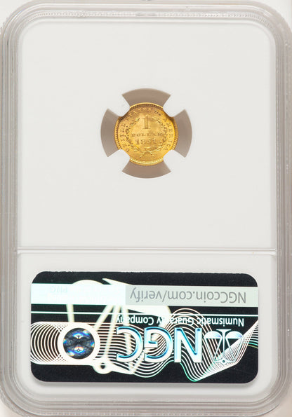 1851 G$1 Gold Dollar NGC MS66