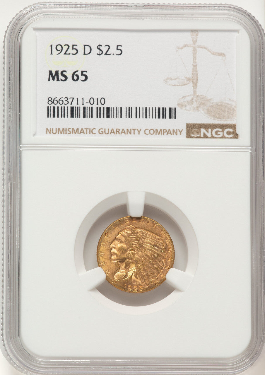 1925-D $2.50 Indian Quarter Eagle NGC MS65