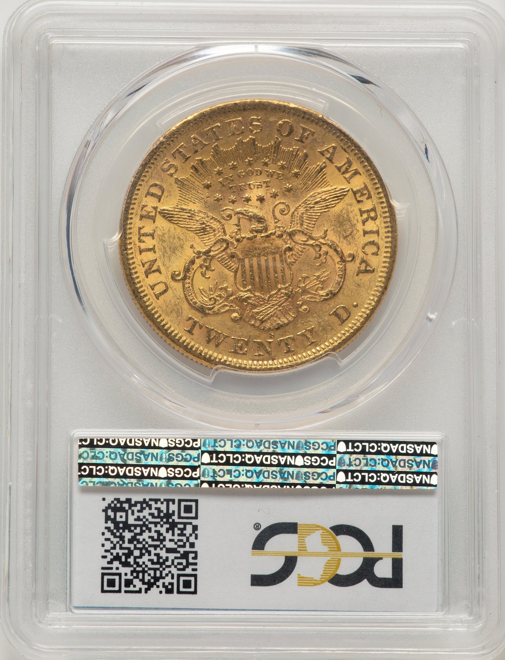 1875-S $20 CAC Liberty Double Eagle PCGS MS61