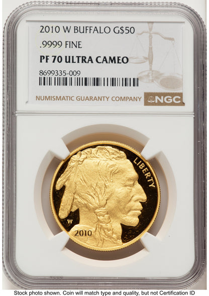2010-W Proof Gold Buffalo 1 oz Brown Label NGC PF70