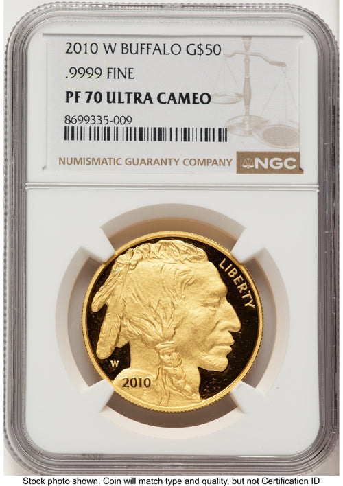2010-W Proof Gold Buffalo 1 oz Brown Label NGC PF70