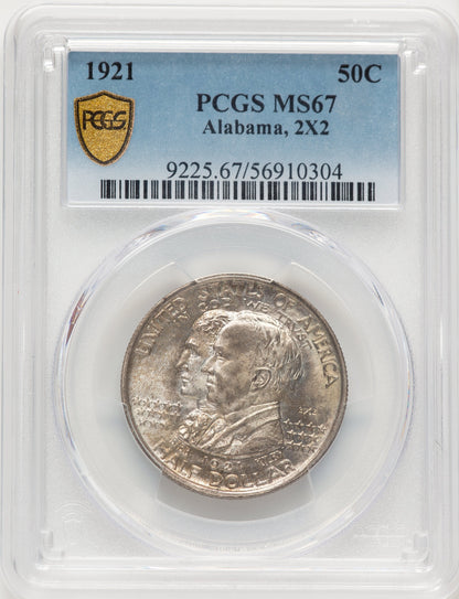 1921 50C Alabama 2X2 Commemorative Silver PCGS MS67