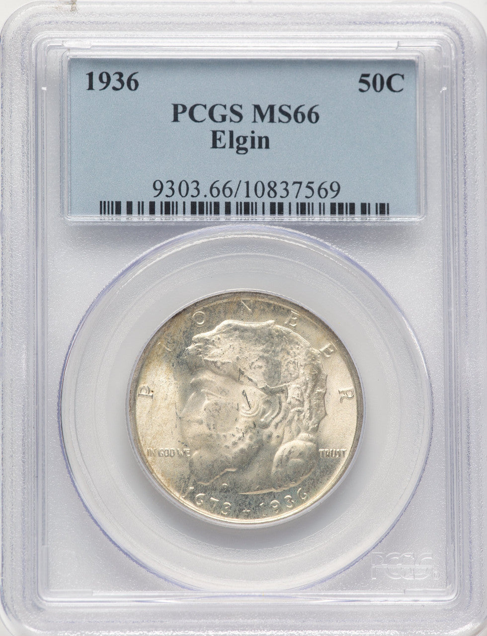 1936 50C Elgin Commemorative Silver PCGS MS66
