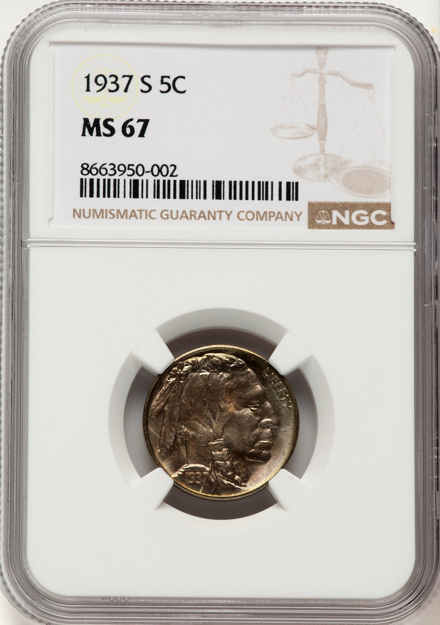 1937-S 5C Buffalo Nickel NGC MS67