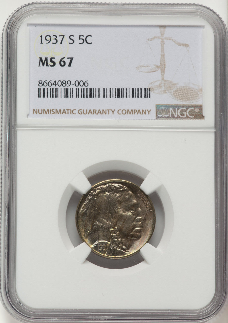 1937-S 5C Buffalo Nickel NGC MS67