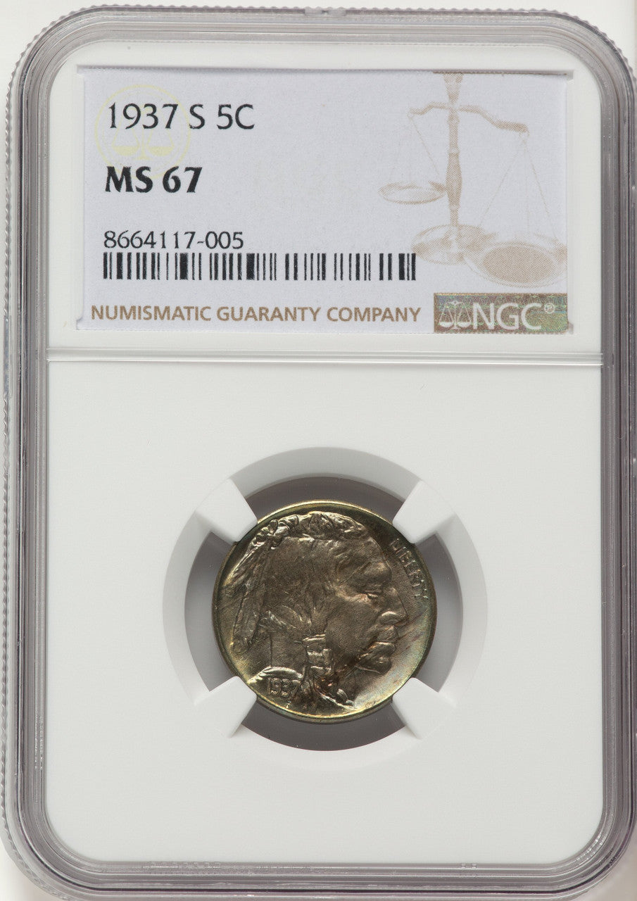 1937-S 5C Buffalo Nickel NGC MS67