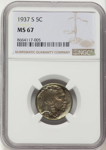 1937-S 5C Buffalo Nickel NGC MS67