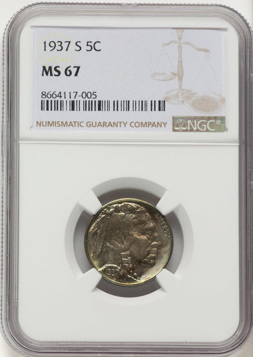 1937-S 5C Buffalo Nickel NGC MS67