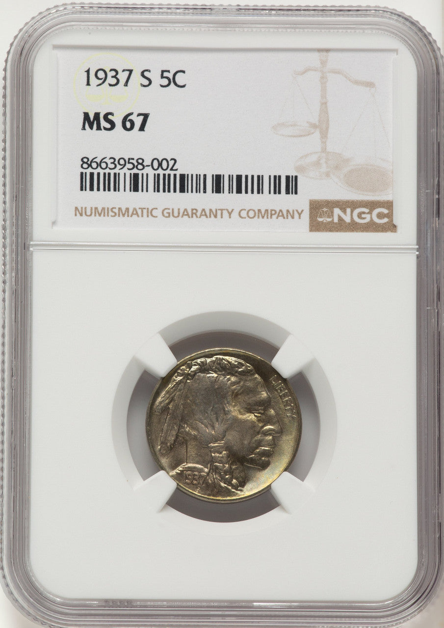1937-S 5C Buffalo Nickel NGC MS67