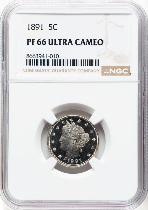 1891 5C Proof Liberty Nickel NGC PR66