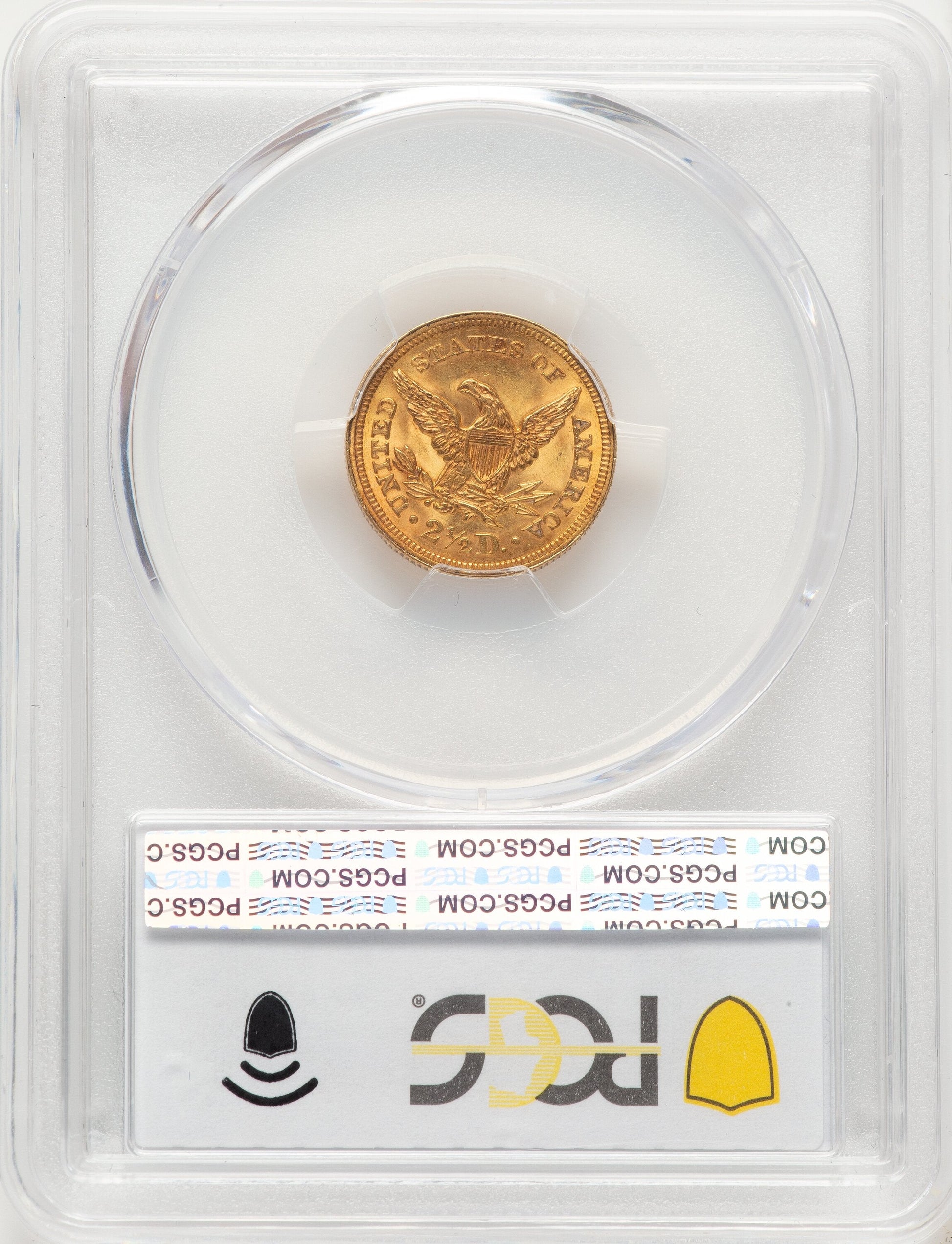 1857 $2.50 CAC Liberty Quarter Eagle PCGS MS64