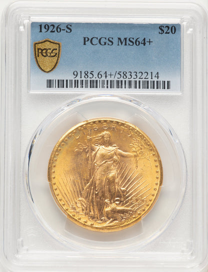 1926-S $20 Saint-Gaudens Double Eagle PCGS MS64+