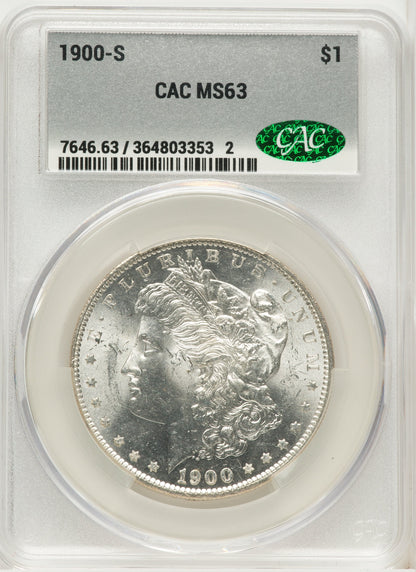 1900-S CACG Secure Morgan Dollar CACG MS63
