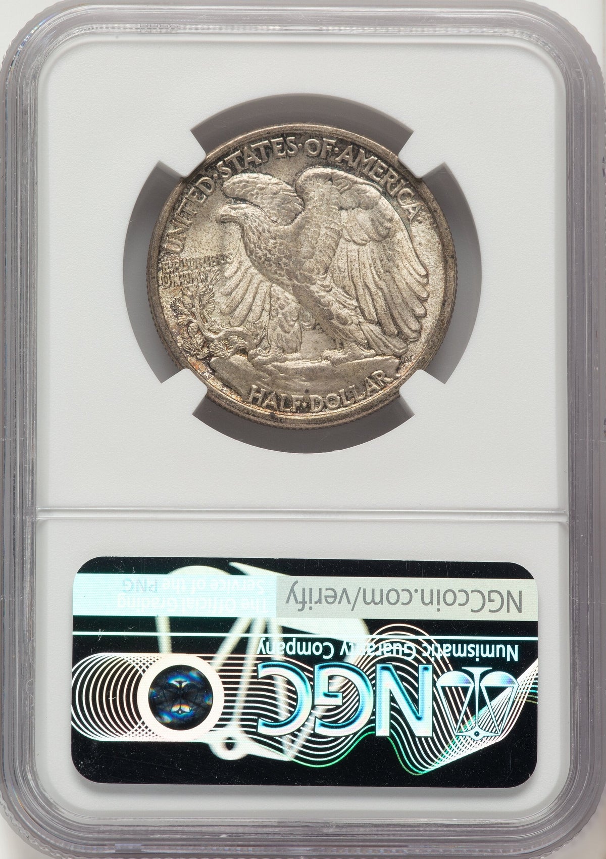 1917-D 50C OBVERSE Walking Liberty Half Dollar NGC MS65