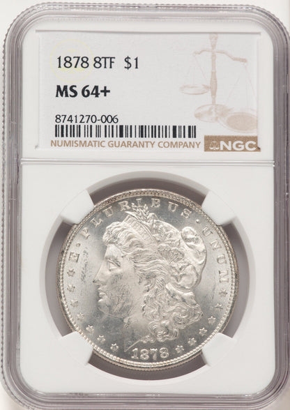 1878 8TF Morgan Dollar NGC MS64+
