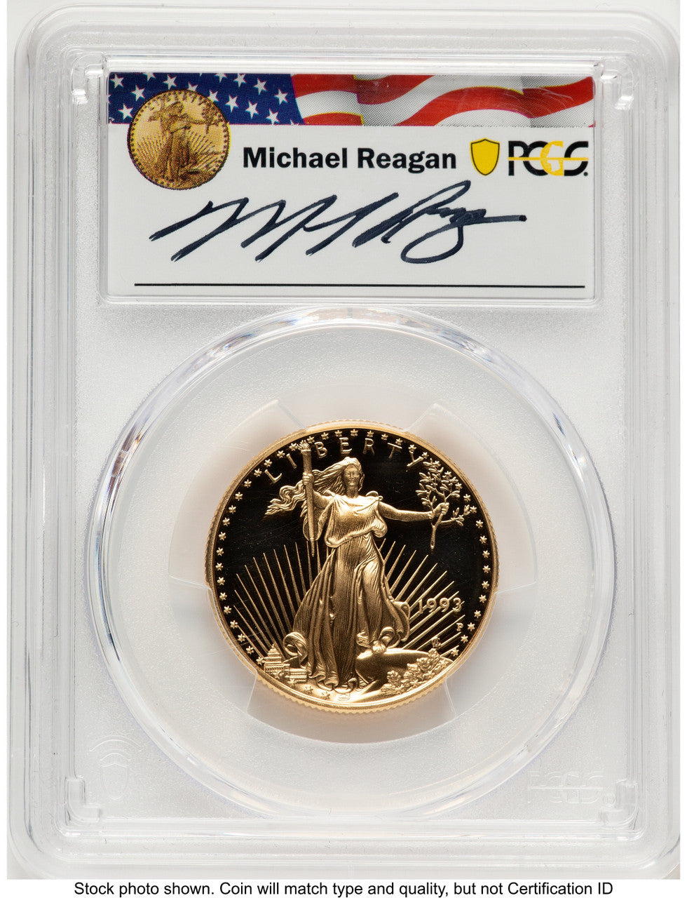 1993-P Proof Gold Eagle 1/2 oz Reagan Legacy Series Michael Reagan PCGS PR70