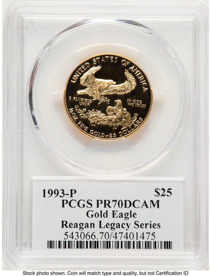 1993-P Proof Gold Eagle 1/2 oz Reagan Legacy Series Michael Reagan PCGS PR70