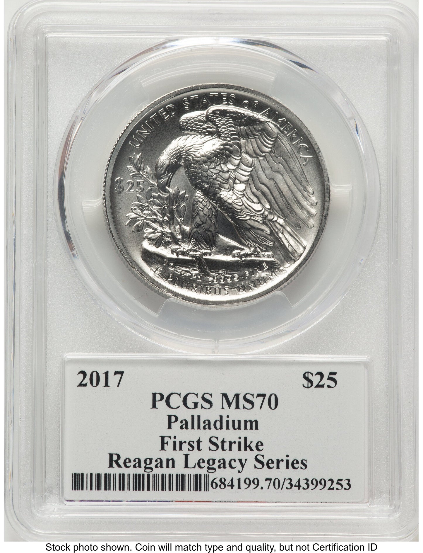 2017 Palladium Eagle 1 oz FS Reagan Legacy Series Michael Reagan PCGS MS70