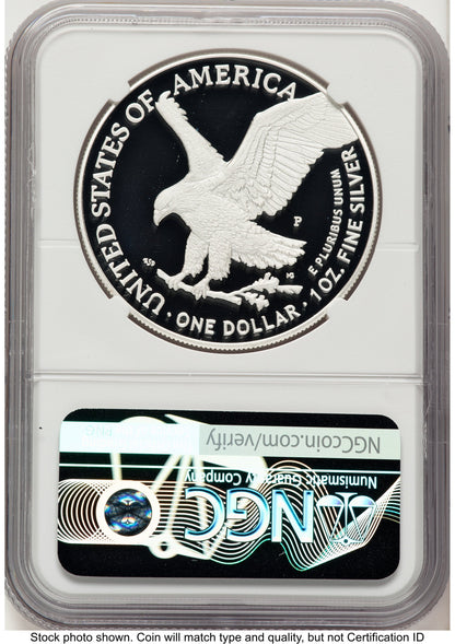 2025-P Proof Silver Eagle Privy U.S. Marine Corps 250th Anniversary 1 oz FDI Jeff Garrett Red Book NGC PF70