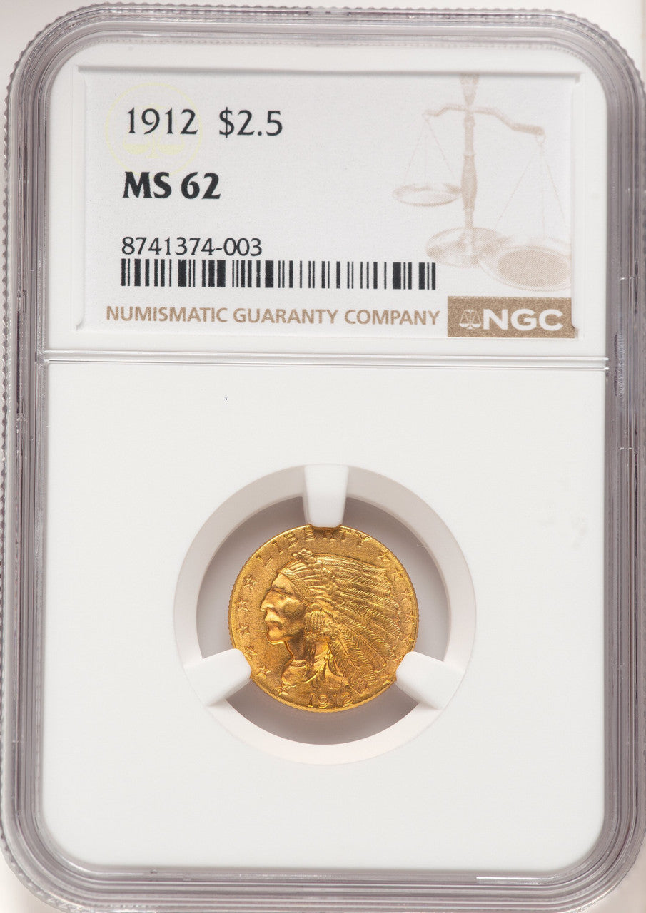 1912 $2.50 Indian Quarter Eagle NGC MS62 (523003004)
