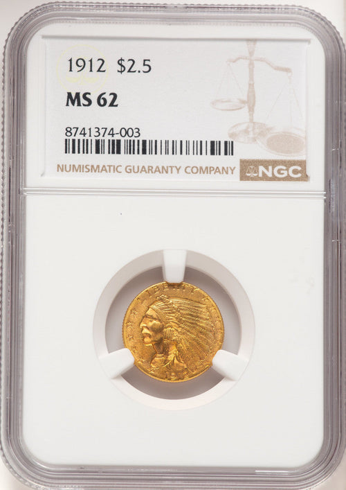 1912 $2.50 Indian Quarter Eagle NGC MS62 (523003004)