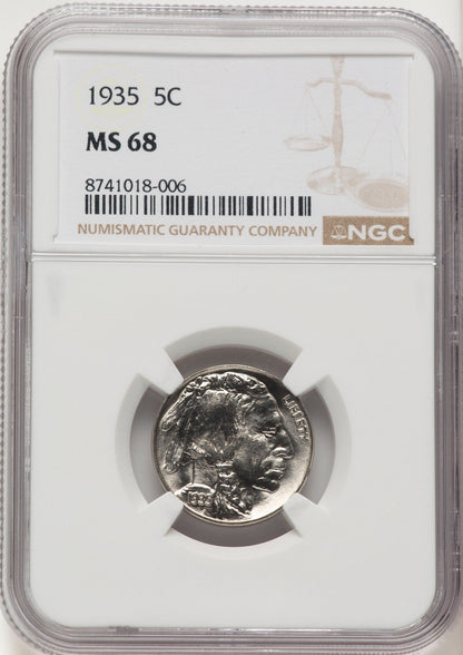 1935 5C Buffalo Nickel NGC MS68